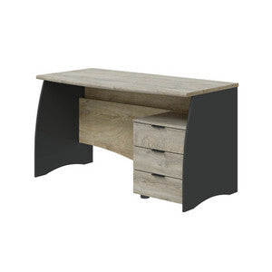 Kit Scrivania Estil con 3 Cassetti 136x67x74 cm - Rovere e Antracite