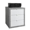 Cassettiera Pratico 3 Cassetti Cemento Bianco 55x45x66 cm
