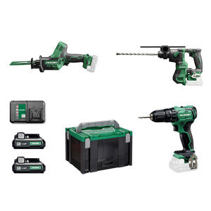HiKOKI KC12SKB Kit 12V Brushless Trapano DV12DD + Tassellatore + Gattuccio