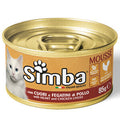 Monge Simba Cibo per Gatti Mousse Cuori e Fegatini di Pollo 85g - Confezione da 24 Scatolette