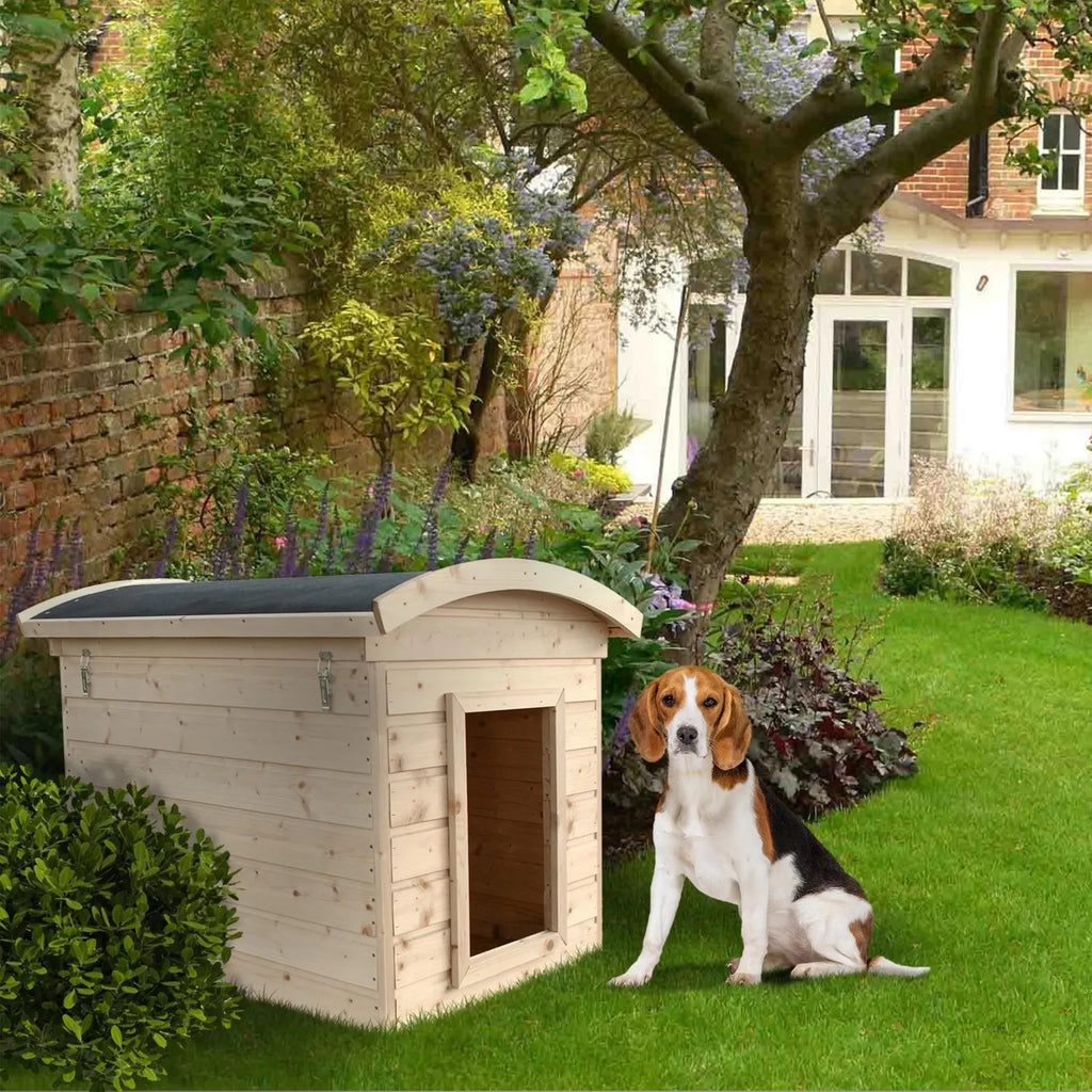 Timbela M405 Cuccia per Cani in Legno Abete Pino Taglia M 73x90 cm