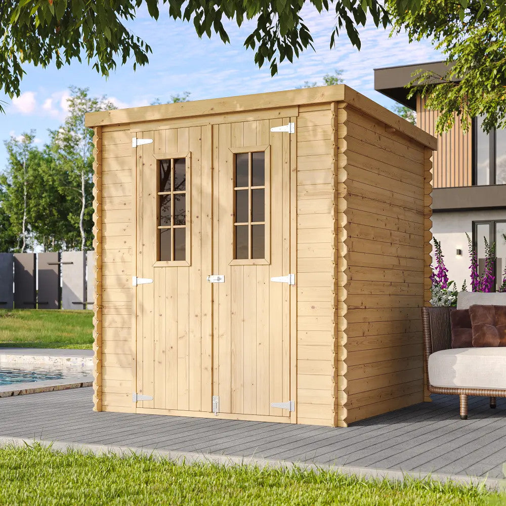 Casetta Da Giardino In Legno Con Pavimento 200x200 Cm 4 Mq Blockhouse