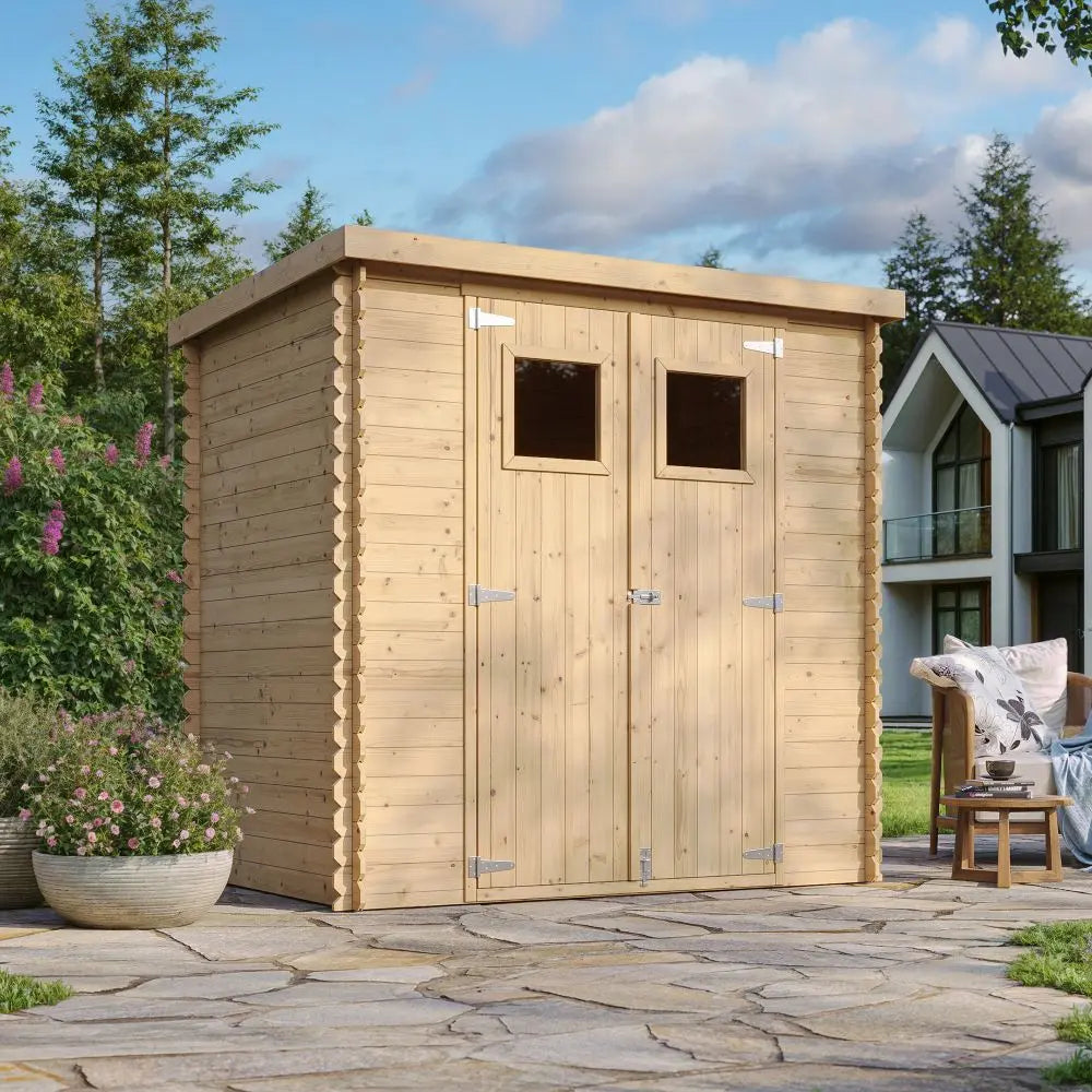 Casetta da Giardino in Legno Blockhouse con Pavimento 200x130 cm 2 m²