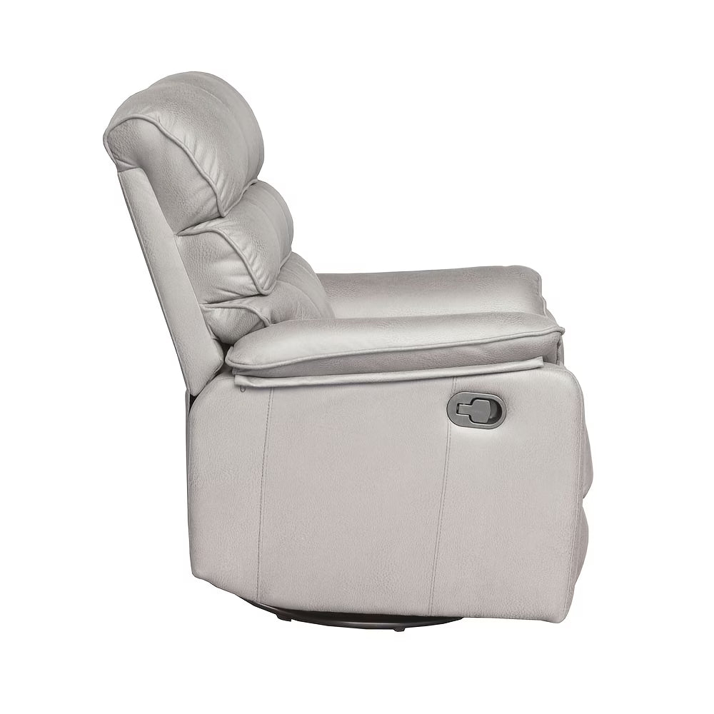 Poltrona Relax Reclinabile Grigio Scuro in Tessuto con Poggiapiedi