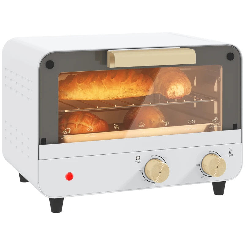 Art.OUT0104 Fornetto Elettrico 12L con Timer Bianco e Oro