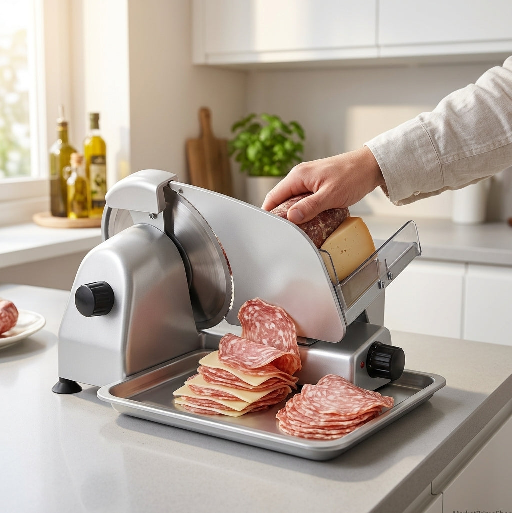 DCG Affettatrice Elettrica Regolabile AS2465 Lama Inox Ø 190mm 150W