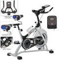 Cyclette Magnetica Professionale Volano 15kg Argento Nero