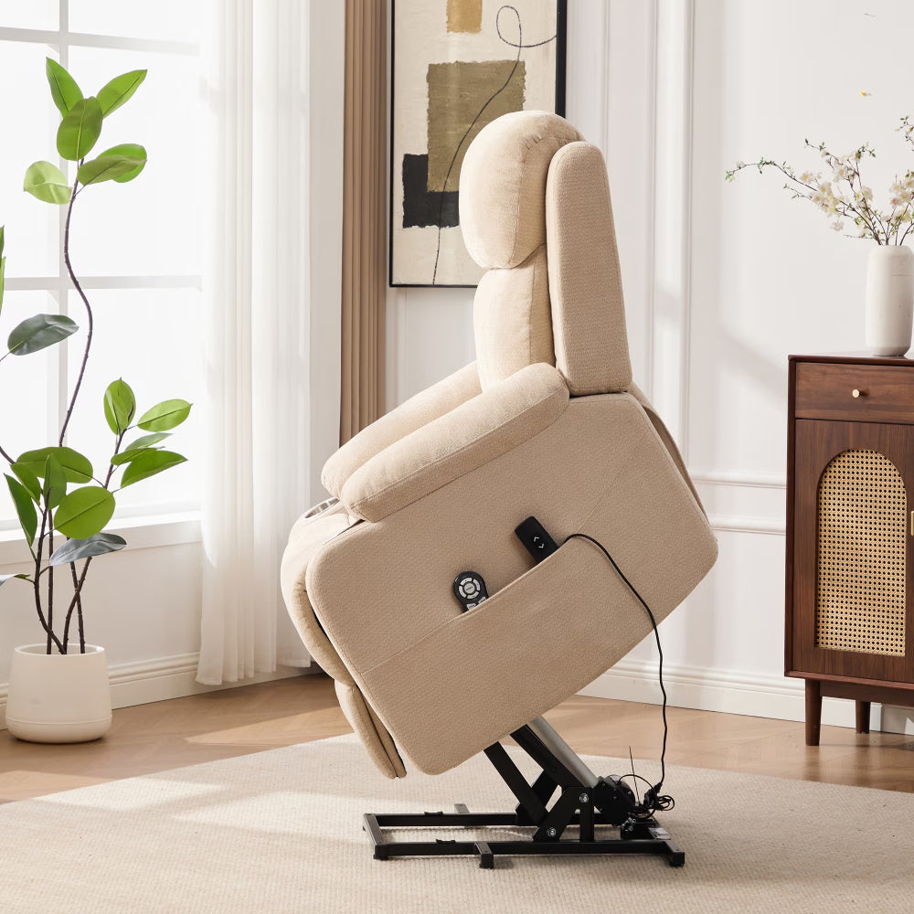 Poltrona Relax Elettrica con Funzione Alzapersona e Portabicchieri