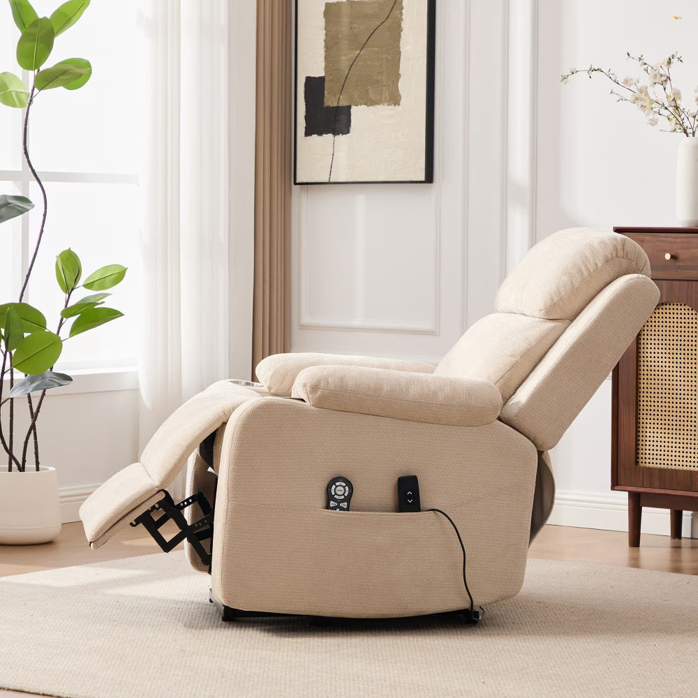 Poltrona Relax Elettrica con Funzione Alzapersona e Portabicchieri
