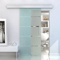 Porta Scorrevole Extra-Large 102,5 cm Vetro Satinato Smerigliato – Binario B2 Alluminio