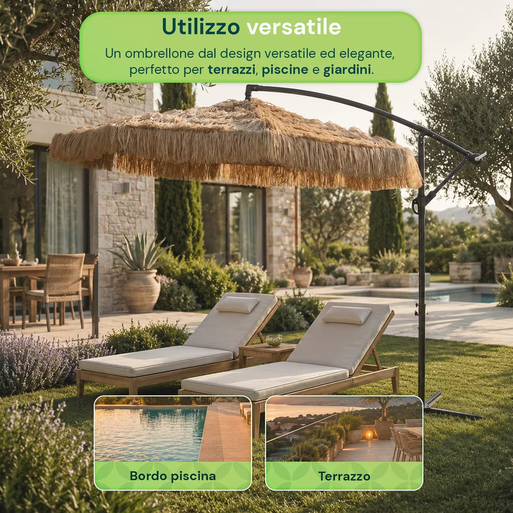 Ombrellone Lampara da Giardino  2.75m Acciaio con Manovella