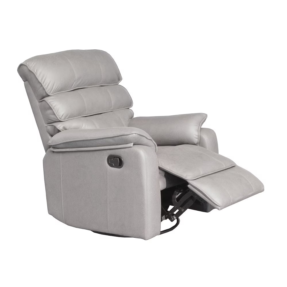Poltrona Relax Reclinabile Grigio Scuro in Tessuto con Poggiapiedi