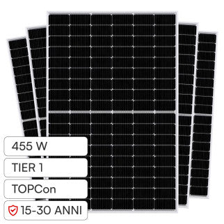 Pannello Solare Fotovoltaico 455W TOPCon Monocristallino – Efficienza 22,77% IP68 TIER 1
