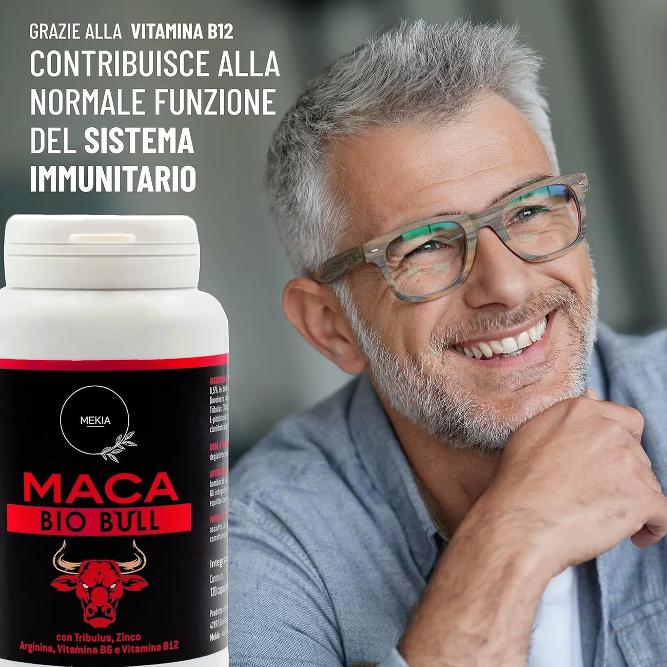 BioBull Maca Peruviana Integratore Uomo L-Arginina Tribulus Zinco Vitamina B6