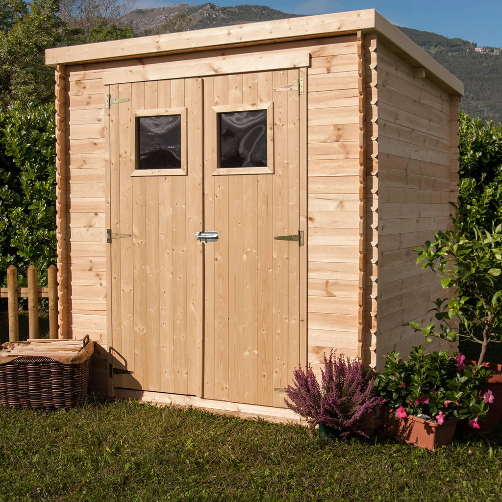 TIMBELA M309 Casetta da giardino in legno SENZA PAVIMENTO – 200 x 200 cm – 4 m2 - MARKET PRIME SHOP