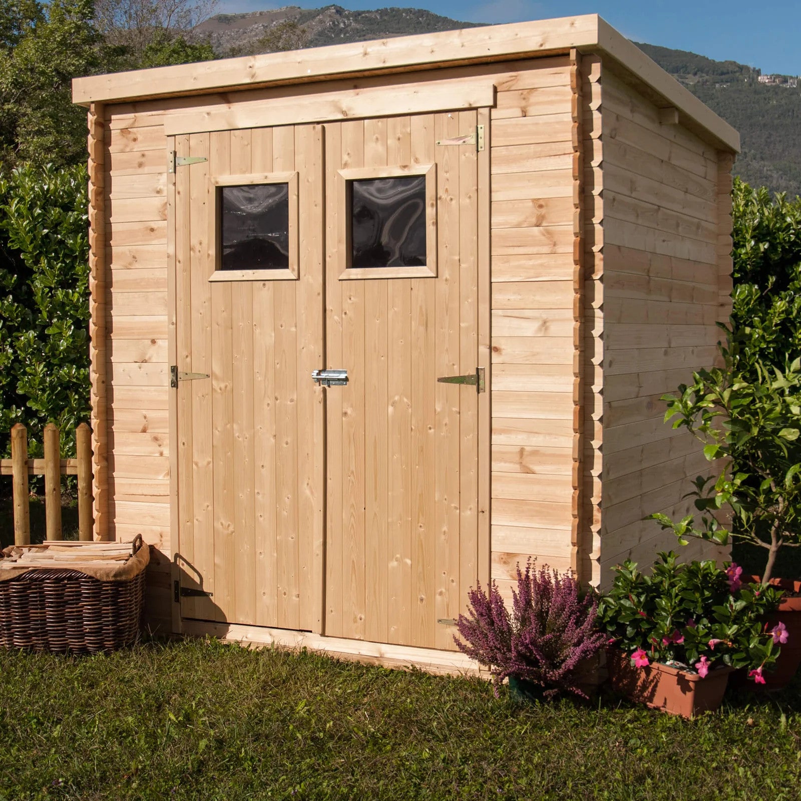 TIMBELA M309 Casetta da giardino in legno SENZA PAVIMENTO – 200 x 200 cm – 4 m2 - MARKET PRIME SHOP