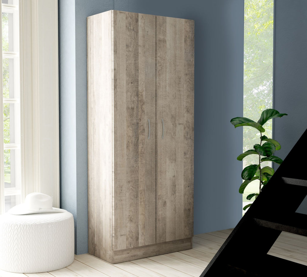 Armadio 2 Ante Rovere Platino 71x51,5x181h cm