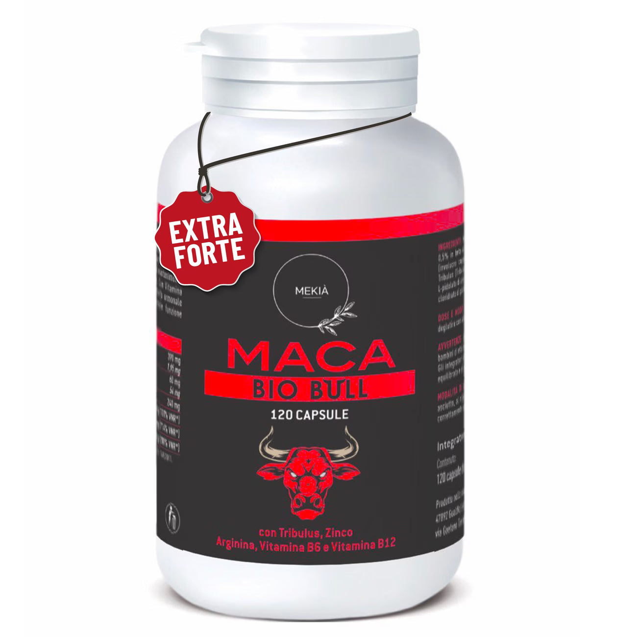 BioBull Maca Peruviana Integratore Uomo L-Arginina Tribulus Zinco Vitamina B6