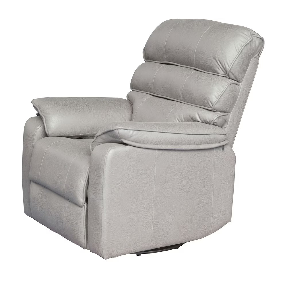 Poltrona Relax Reclinabile Grigio Scuro in Tessuto con Poggiapiedi