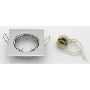 Faretto da Incasso Quadrato Orientabile LED GU10 Cromo 10 Pezzi