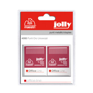 Punti Spillatrice Maestri Jolly Oro Ottonati Blister - 4.000 pz