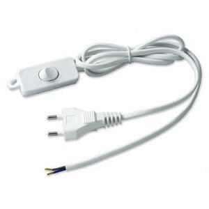 ART. CAP90575 PL CAVO 1,5 M 2X0,75 C/INTERRUTTORE BIANCO * 5PZ