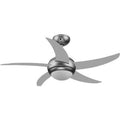 Ventilatore a Soffitto 65W a 3 Velocità, Diametro 130 cm, Colore Silver con Telecomando e Luce