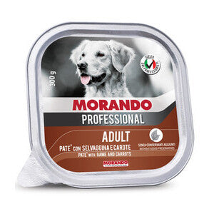 Morando Cibo per Cani Paté Selvaggina e Carote 300g - Confezione da 18 Vaschette