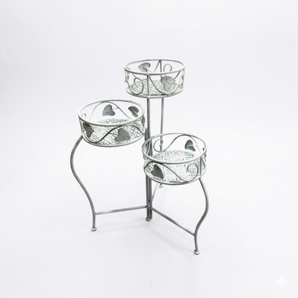 Fioriera 3 Posti 44x46xH65cm Azzurro Chiaro Epoque