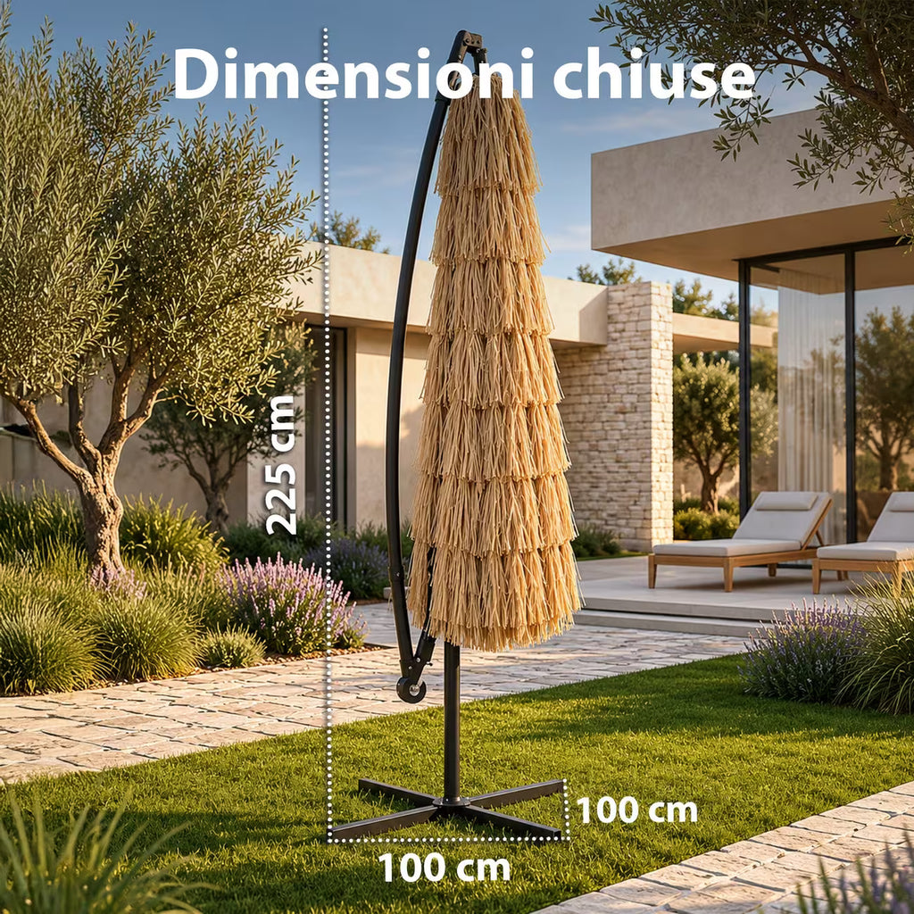 Ombrellone Lampara da Giardino  2.75m Acciaio con Manovella