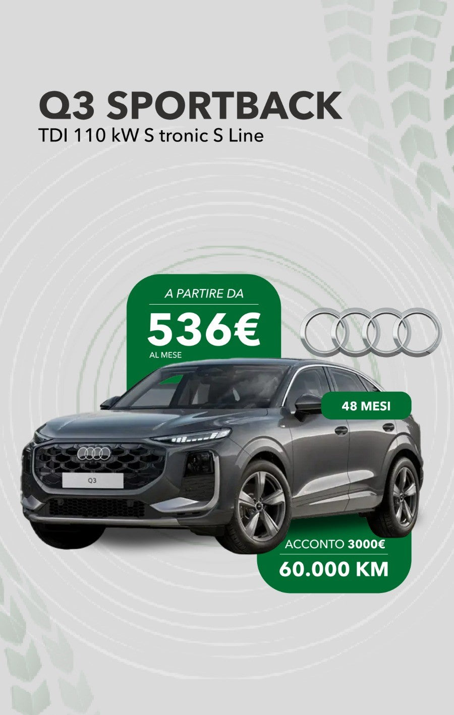 Audi Q3 Sportback TDI 110 kW S tronic S Line - Noleggio a Lungo Termine