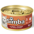 Monge Simba Cibo Umido Gatto Mousse Pollo e Tacchino Scatoletta 85 g – Confezione 24 Pezzi