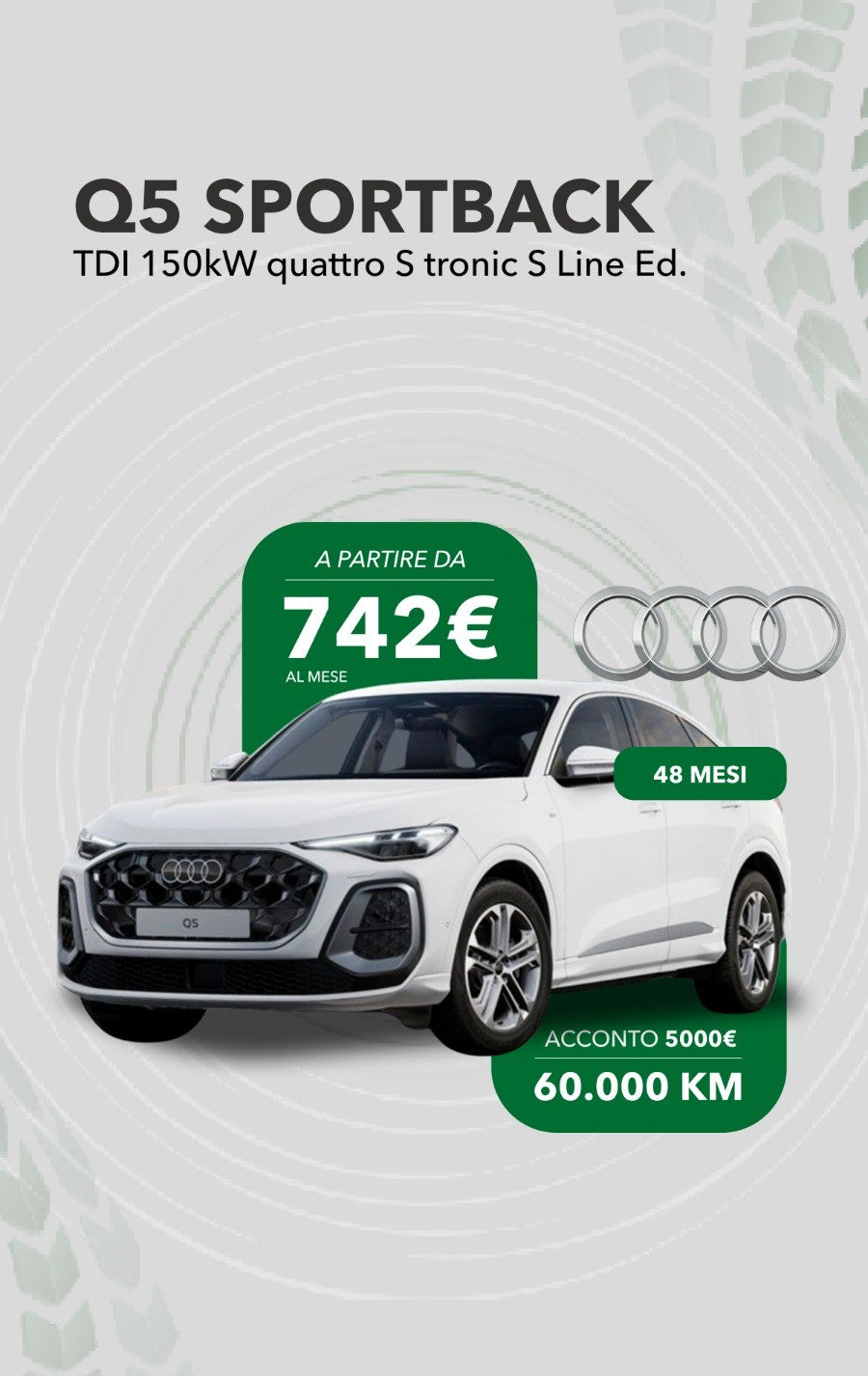 Audi Q5 Sportback TDI 150kW Quattro S Tronic S Line Edition – Noleggio a Lungo Termine