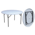 Tavolo Pieghevole Rotondo HDPE e Acciaio D152 cm 8-10 Posti