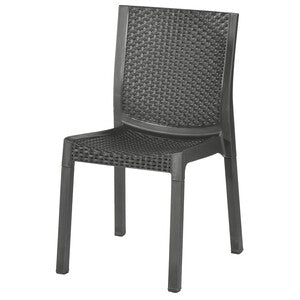 ART. CAP98206 SEDIA PANAREA RESINA EFFETTO RATTAN ANTRACITE - MARKET PRIME SHOP
