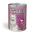 Monge Simba Cibo Umido Gatto Bocconcini in Salsa Faraona e Anatra Lattina 415 g – Confezione 24 Pezzi