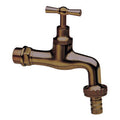 PL - Rubinetto Ottone Anticato con Portagomma Ø 1/2" - Conf. 6 pz