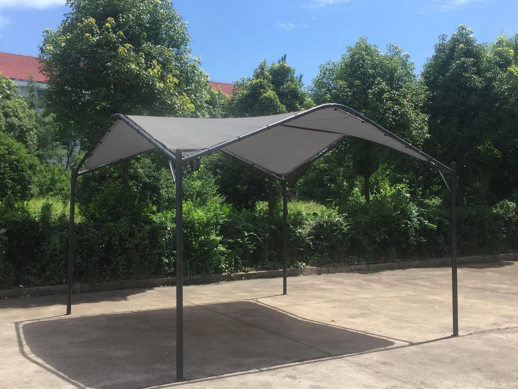 Gazebo Onda Petra 3,5x3,5m Acciaio Telo Poliestere Beige Scuro Anti-UV