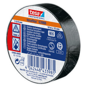 Nastro Isolante Certificato Nero 10 mt x 15 mm - Conf. 10 pz