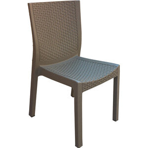 ART. CAP94046 SEDIA PANAREA RESINA EFFETTO RATTAN TORTORA