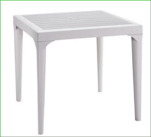 Tavolo da Giardino in Resina Malmo Bianco 80x80 cm H74