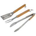 Set 3 Utensili Barbecue Acciaio Inox con Manico in Legno