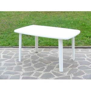 Tavolo da Giardino Rettangolare in Resina Bianca 137x85 cm 6 Posti