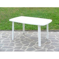 Tavolo da Giardino Rettangolare in Resina Bianca 137x85 cm 6 Posti