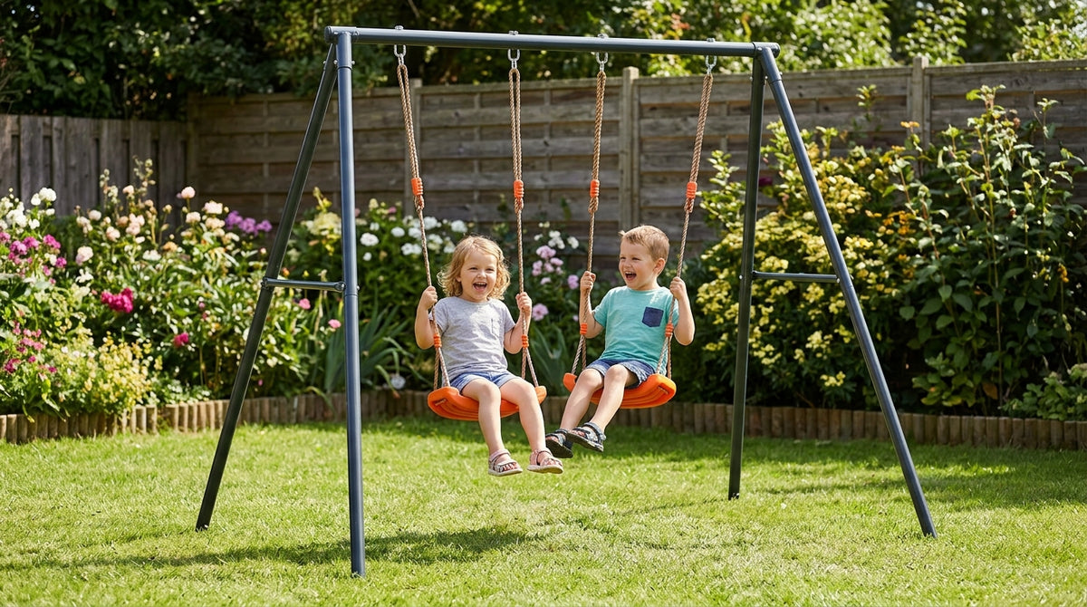 I Giardini del Re Altalena a 2 Tiri da Giardino per Bambini in Acciaio
