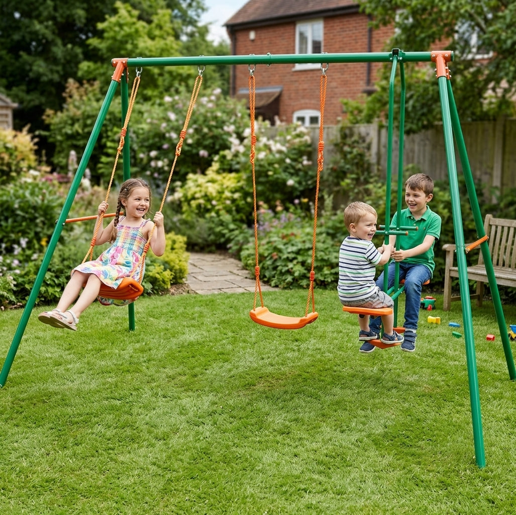 I Giardini del Re Altalena a 3 Posti da Giardino per Bambini con Bilancina
