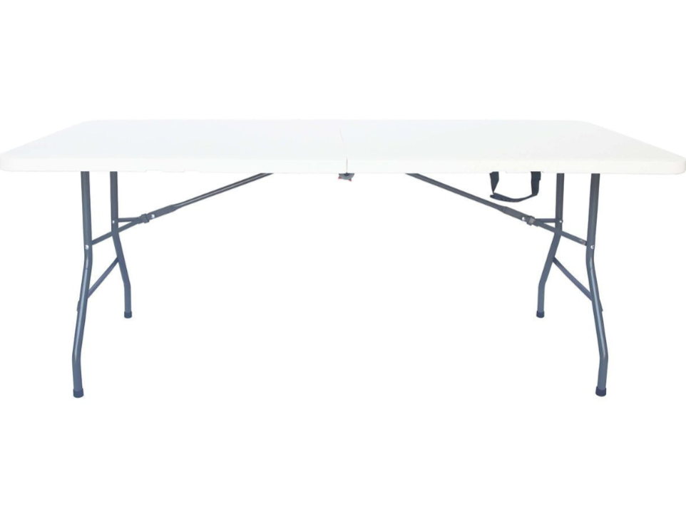 Tavolo da Giardino in Metallo 180x90x72 cm Bianco 8 Posti