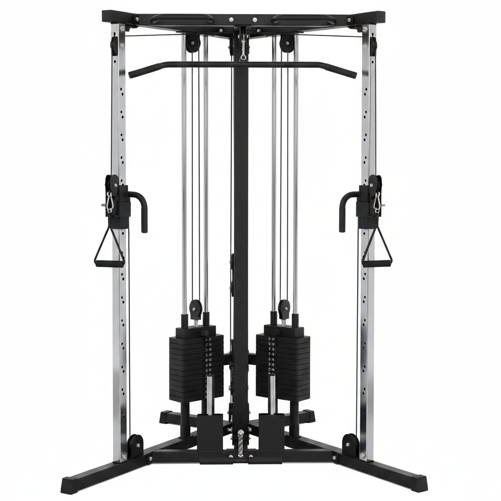 Stazione Fitness Totale con Sbarra e Bilanciere Nero