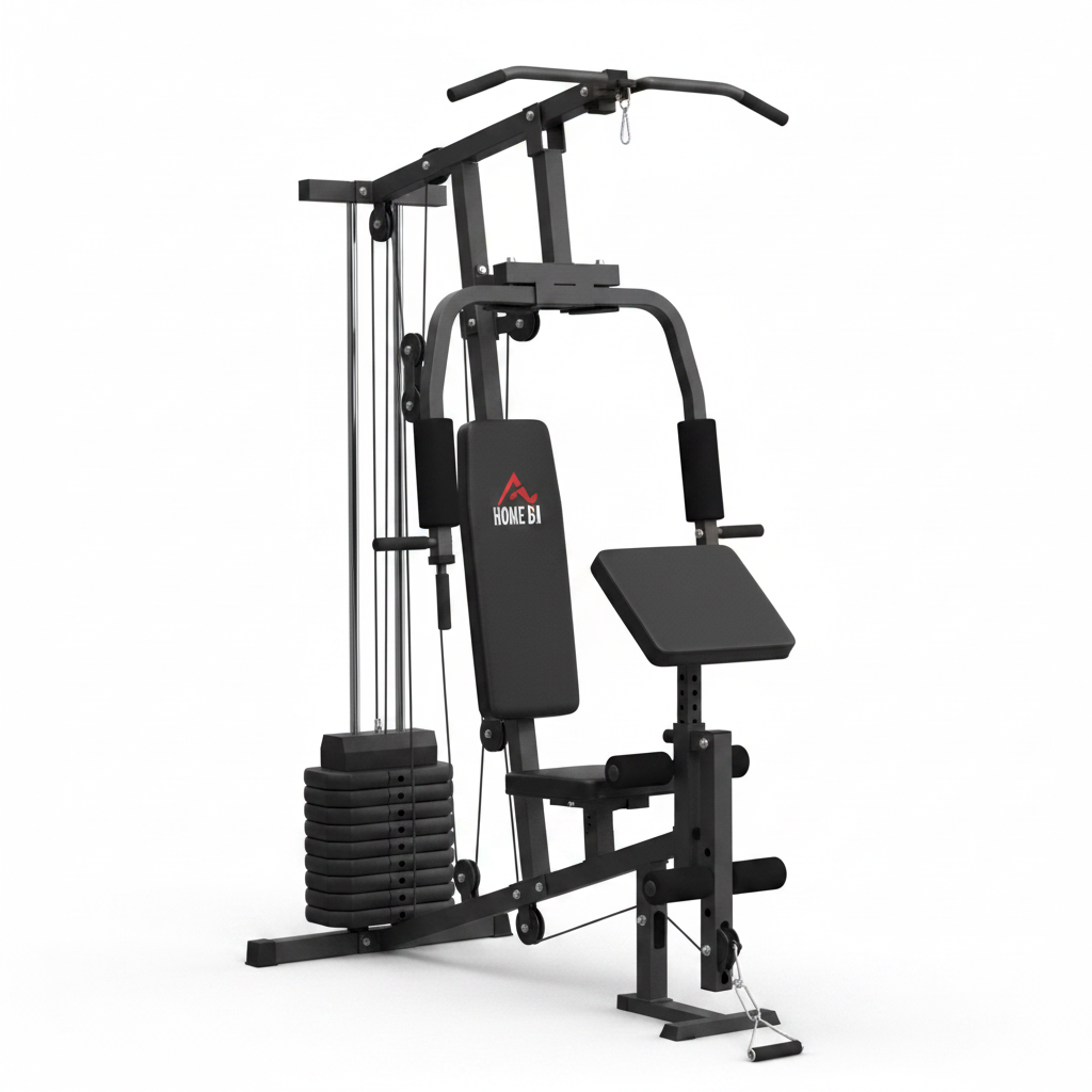 Stazione Fitness Multifunzione Professionale Acciaio Nero