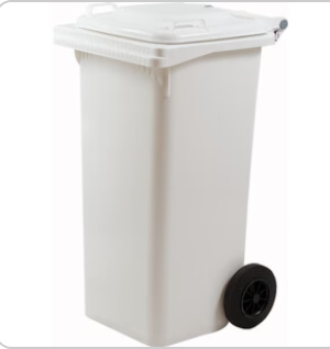 Pattumiera Carrellata 120 L con Ruote Bianca Professionale